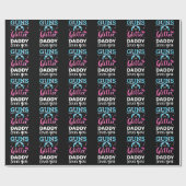 Geschlecht enthüllt Gewehre oder Glitzer Papi Baby Geschenkpapier (Flach)