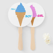 Geschlecht enthüllt Hand Fans Eis cones Baby Party Fächer (Vorne und Hinten)