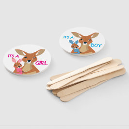 Geschlecht enthüllt Handfan mit einer Känguru-Mutt Fächer