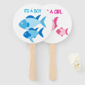 Geschlecht enthüllt Handfans niedliche Fische Fächer (Vorne und Hinten)