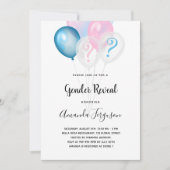 Geschlecht enthüllt Party-blaues Rosa-Junge-Mädche Einladung (Vorderseite)