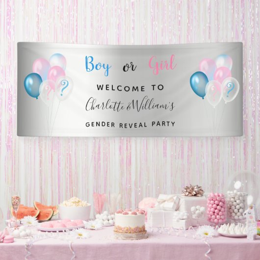 Geschlecht enthüllt Party Junge Mädchen blau pink  Banner (Party)