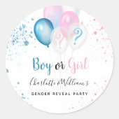 Geschlecht enthüllt Party Junge Mädchen blau rosa  Runder Aufkleber (Vorderseite)