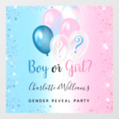 Geschlecht enthüllt Party Junge Mädchen blauen ros Fensteraufkleber (Blatt)