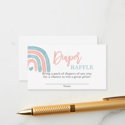 Geschlecht enthüllt Regenbogen Windeln Begleitkarte (Vorderseite/Rückseite Beispiel)