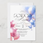 Geschlecht Enthüllt rosa blaue Ballons Baby Boy Gi Einladung (Vorderseite)