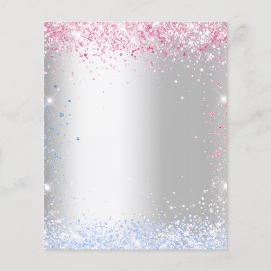 Geschlecht enthüllt rosa blaue Silber Glitzer Haus Flyer (Hinten)