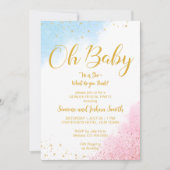 Geschlecht enthüllt rosa blaues Gold oh Baby einla Einladung (Vorderseite)