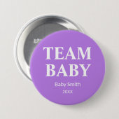 Geschlecht enthüllt Team Baby lila jedes Thema Button (Vorne & Hinten)