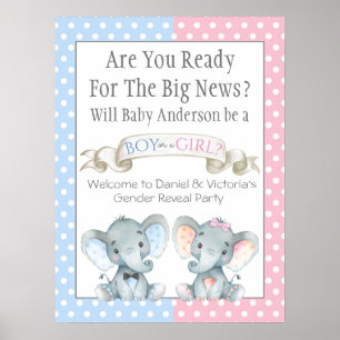 Geschlecht Enthüllung Baby Shower Schilder