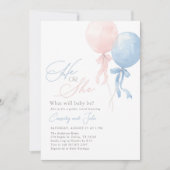 Geschlecht-enthüllung mit Ballon Einladung (Vorderseite)