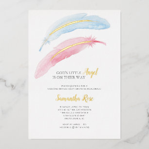 Geschlecht Enthüllung Watercolor Babyparty Folieneinladung