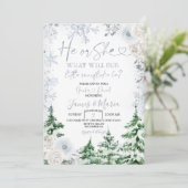 Geschlecht: Er oder sie Winter-Schneeflocken-Wald Einladung (Stehend Vorderseite)