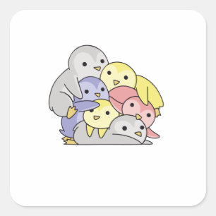 Geschlecht Flag Priq Niedlich Pinguin Quadratischer Aufkleber