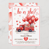 Geschlecht im Herzkastensystem Einladung (Vorne/Hinten)