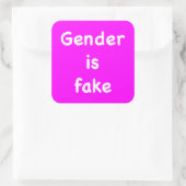 Geschlecht ist Fake Quadratischer Aufkleber (Tasche)