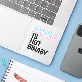 Geschlecht ist nicht binär aufkleber (Laptop mit iPhone)