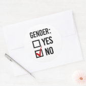 Geschlecht Ja oder Nein Runder Aufkleber (Umschlag)