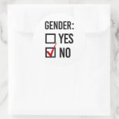 Geschlecht Ja oder Nein Runder Aufkleber (Tasche)