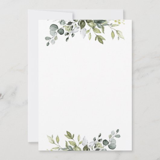 Geschlecht Neutrale Eukalyptus Grüne Oh Babydusche Einladung (Rückseite)