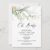 Geschlecht Neutrale Eukalyptus Oh Babydusche Einladung (Vorderseite)