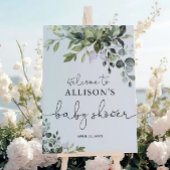 Geschlecht Neutrales Grün Babydusche Begrüßungszei Poster