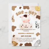 Geschlecht Niedliche Kuh Boho Rustikal Einladung (Vorderseite)