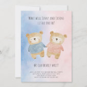 Geschlecht niedliche Teddy Bears Sternenblau Einladung (Vorderseite)