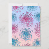 Geschlecht offen Pink Blue Glitzer Sternexplosion  Einladung (Rückseite)
