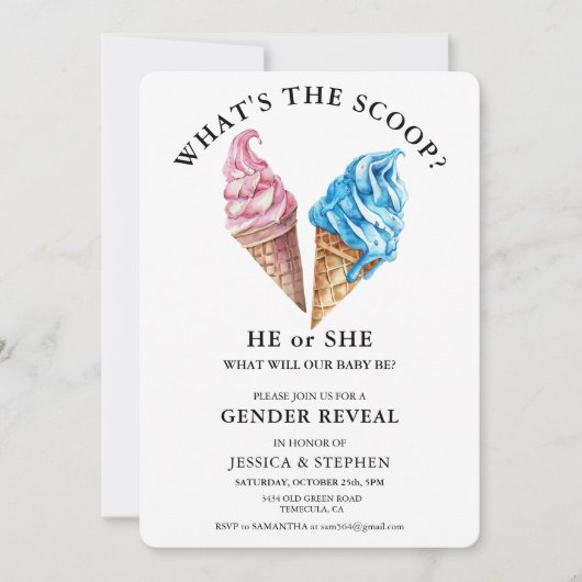 Geschlecht offen Rosa Blau Was ist der Schott Einladung (Vorderseite)