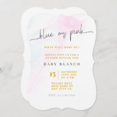 Geschlecht offen Rosa oder Blau Einladung (Vorne/Hinten)