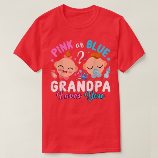 Geschlecht offen Rosa oder Blau Opa Lieben You T-S T-Shirt (Design vorne)