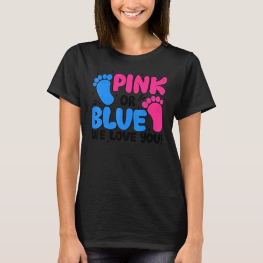 Geschlecht offen Rosa oder Blau Wir Liebe Sie Baby T-Shirt (Vorderseite)