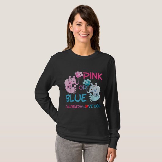 Geschlecht offen Rosa oder Blauer Junge oder Mädch T-Shirt (Vorne ganz)