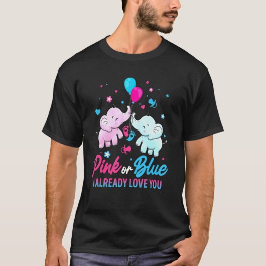 Geschlecht offen rosa oder blauer Party oder Mädch T-Shirt (Vorderseite)