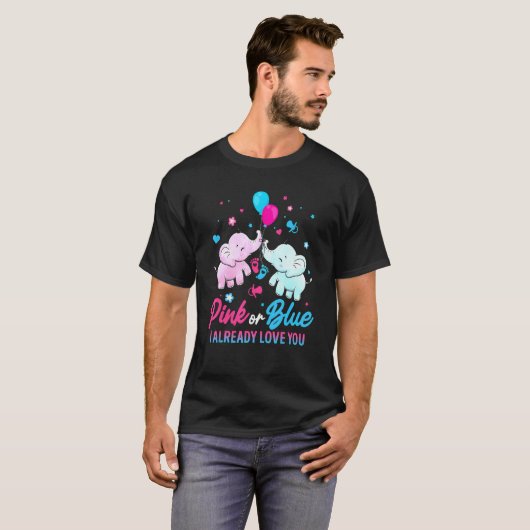 Geschlecht offen rosa oder blauer Party oder Mädch T-Shirt (Vorne ganz)