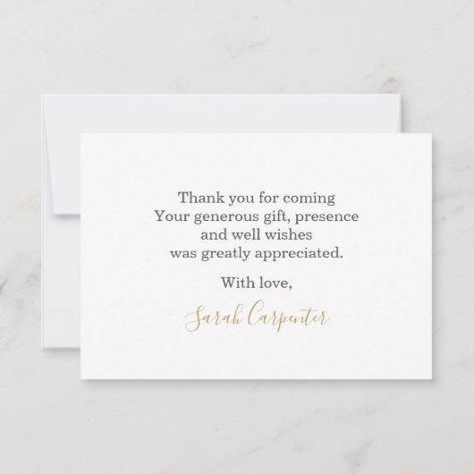 Geschlecht offenbaren danke mitteilungskarte (Rückseite)