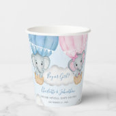 Geschlecht offenbaren Elephant Balloon Baby Shower Pappbecher (Rückseite)