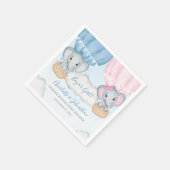 Geschlecht offenbaren Elephant Balloon Baby Shower Serviette (Ecke)
