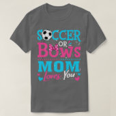 Geschlecht offenbaren Fußball oder Bows Mama Liebe T-Shirt (Design vorne)