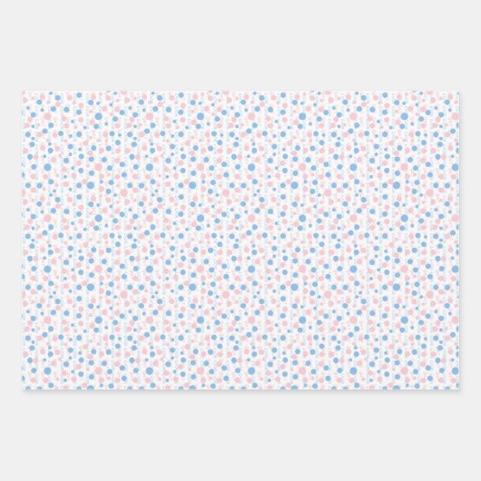Geschlecht offenbaren Polka-Punkte Packpapier Blat Geschenkpapier Set (Vorderseite)