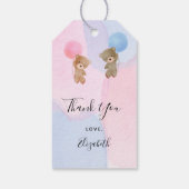 Geschlecht offenbaren Teddy pink blau danke Geschenkanhänger (Rückseite)