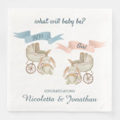 Geschlecht offenbart Baby Bunny Pink oder Blue Serviette (Vorderseite)