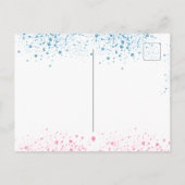 Geschlecht offenbart Baby Dusche blauen rosa Junge Einladungspostkarte (Rückseite)