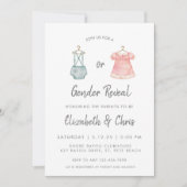 Geschlecht offenbart Baby Dusche Einladung Pink Bl (Vorderseite)