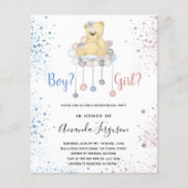 Geschlecht offenbart Baby-Dusche Teddy Bär blau pi (Vorderseite)