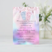 Geschlecht offenbart Baby Shower Feet Girl Boy Pin Einladung (Stehend Vorderseite)