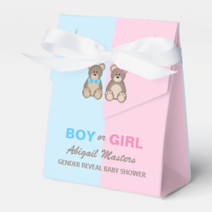 Geschlecht offenbart Baby Shower Teddy Bears Geschenkschachtel