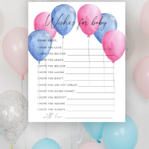 Geschlecht offenbart Ballons Wünsche für Babyspi