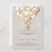 Geschlecht offenbart Bärenneutrale geschmolzene Fa Einladung (Vorderseite)